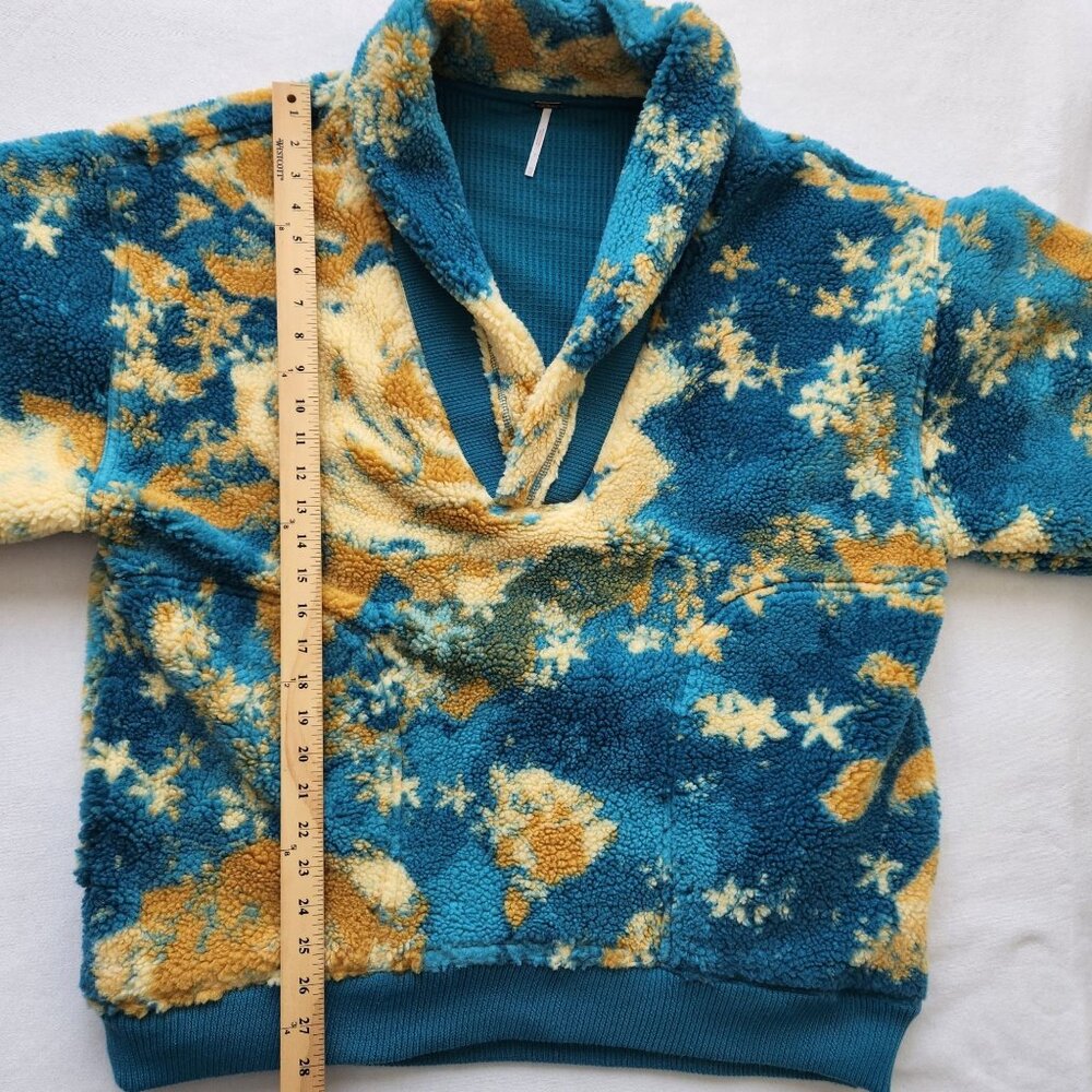 Free People Floral Sherpa Pullover Jacket Warm Comfy Cozy Winter Ski Cabincore - Picture 8 of 8